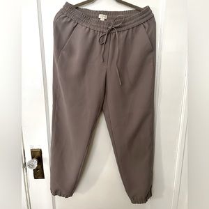 J.Crew Drawstring Waist Crepe Joggers Side Pockets Size 8 Beige